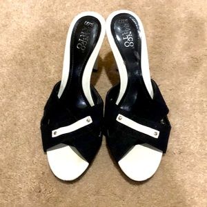 Franco Sarto Black and White Sandals